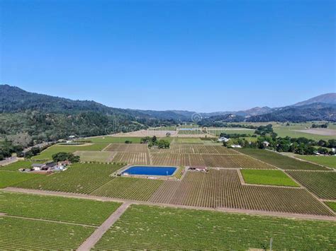 Aerial View Of Wine Vineyard In Napa Valley Stock Image Image Of
