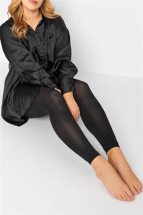 Plus Size Black Denier Footless Tights Yours Clothing