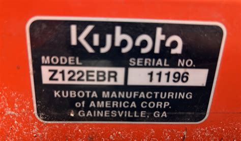 Kubota Model Z122ebr Zero Turn Mower Gas 48 Inch Cut 2014 327 Hrs