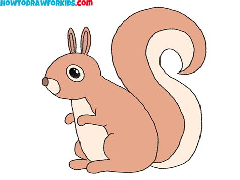 How To Draw A Squirrel Easy Drawing Tutorial For Kids