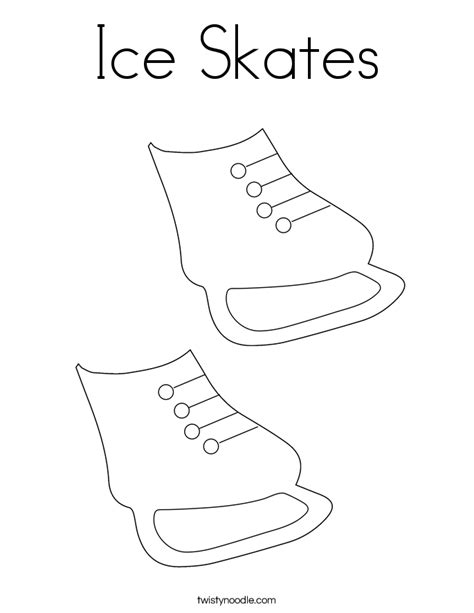 Ice Skates Coloring Page - Twisty Noodle