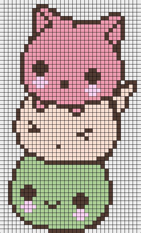 Cute Anime Pixel Art With Grid Pixel Art Grid Gallery