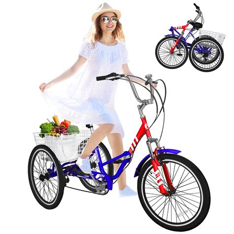 Slsy Adult Folding Tricycle For Adults 7 Speed 202426 Inch 3 Wheels