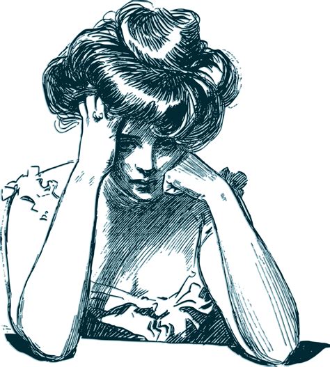 Vintage Woman Worried Png Picpng