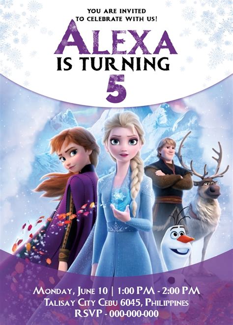 Print at home or send to the printer of your choice. Frozen Birthday Invitation, Frozen party, Frozen Printable ...