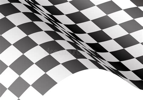 Checkered Flag Flying On White Background Vector Stock Vector