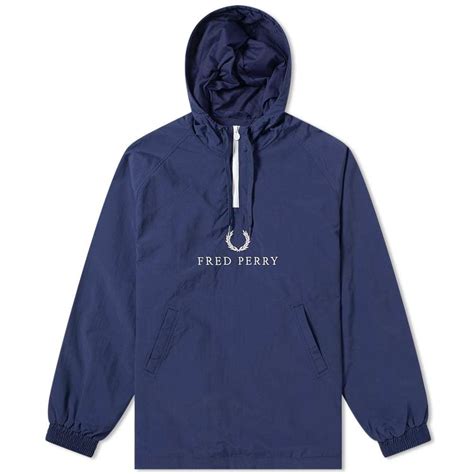fred perry embroidered half zip jacket fred perry