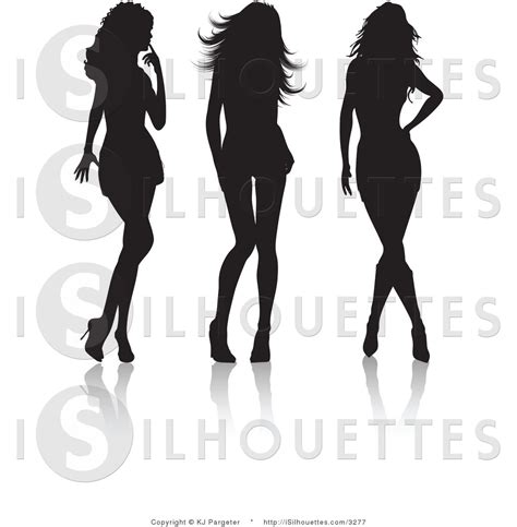 Silhouette Vector Clipart Of Three Sexy Women By Kj Pargeter 3277