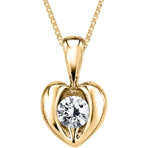 Sirena 14k Yellow Gold 116 Ctw Diamond Heart Pendant Diamond Heart