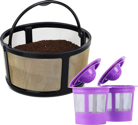 2 Pack Refillable K Cups Pod With Reusable Mesh Ground Coffee Filter Basket Fit For