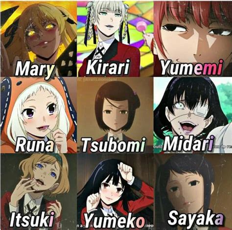 Nombres De Los Personajes De Kakegurui