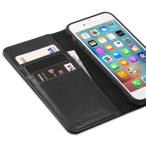 Shieldon Iphone 8 Wallet Case With Genuine Leather Cover Magnet