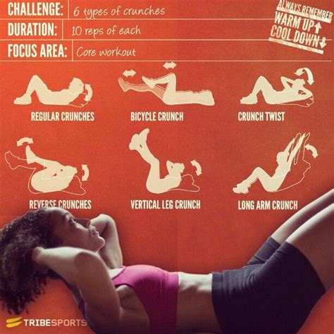 6 Types Of Crunches Types Of Crunches Core Workout How To Do Crunches