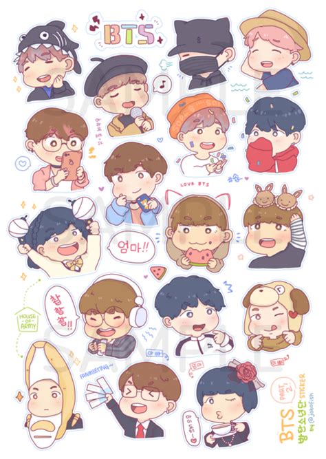Download now bts sticker set 63 pieces. Bts part ii - sticker sheet (Dengan gambar) | Gambar ...