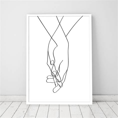 Cat definition minimalist art painiting cat lover pictures decoration , black and white pet cat canvas art prints home poster. Lovers Hands, One Line Drawing Hands, Black White Hands ...