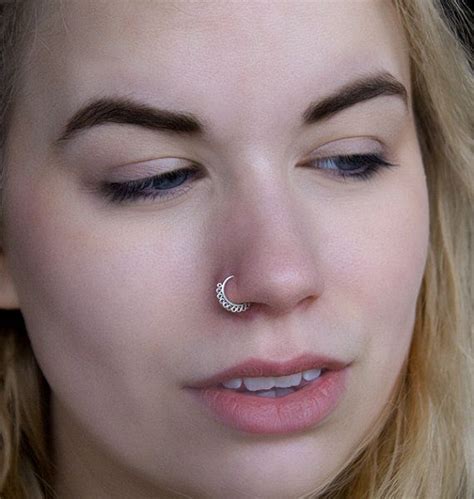 Silver Nose Ring Silver Nose Hoop Indian Nose Ring Etsy In 2021
