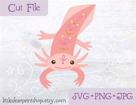 Embellishments Scrapbooking Axolotl Clipart Designs Axolotl Cut File
