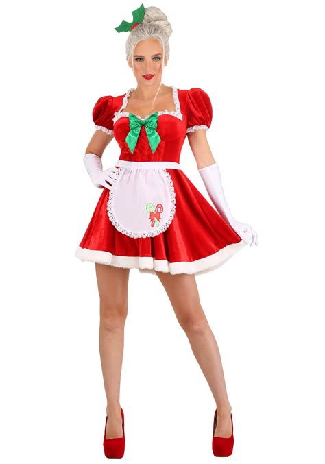 Womens Sexy Classic Mrs Claus Costume