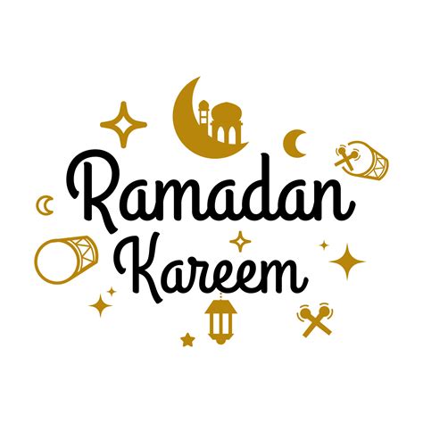 Ramadan Kareem Vector Template Happy Eid Mubarak Typography And Eid Al