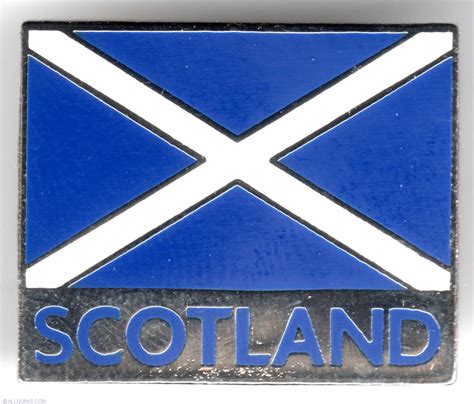 Der rand der schottland bonnie scotland flagge ist doppelt umsäumt und an der mastseite in ein starkes. Scotland flag, National emblem - Scotland - Pin - 11064