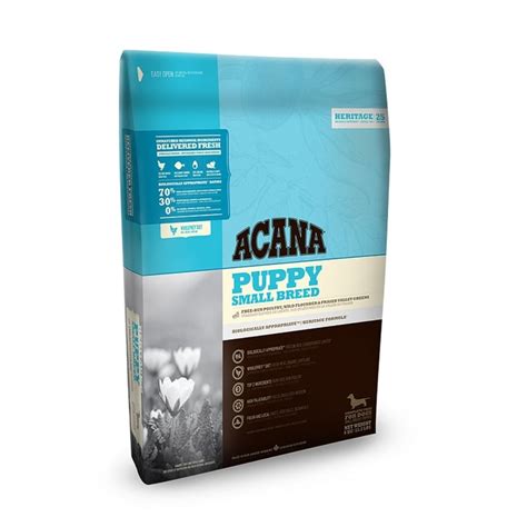 Each delicious recipe is made in devon and gently steamed to lock in as much natural flavour & goodness as possible. Acana Heritage Puppy Small Breed Dog Food 6kg | Feedem