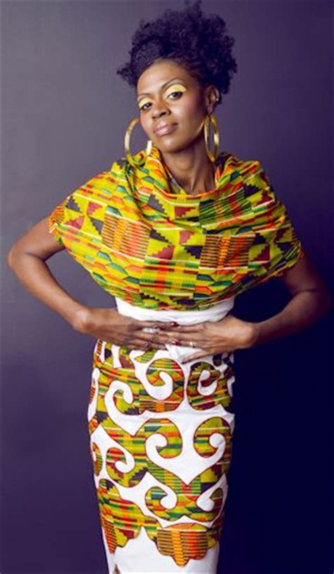 Model Reshonda Wearing A Dress Made Of Pangi Fabric From Suriname