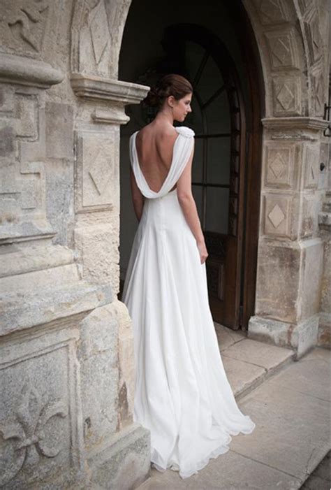Besswedding women's prom dress cap sleeves lace wedding dresses with ribbon. Johanna Hehir Cowl Back Destination Wedding Dress