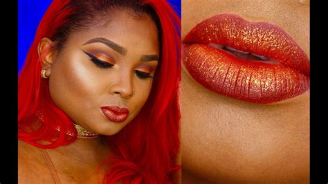 Pumpkin Spice Glitter Lips And Eyes Makeup Tutorial Collab Ariel