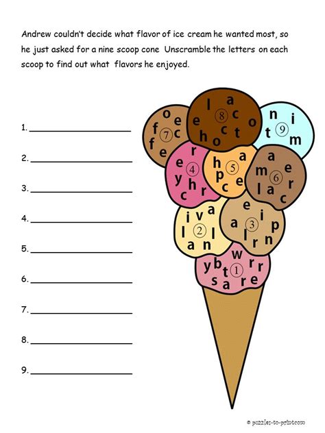 Word Scrambles - Printable Puzzles