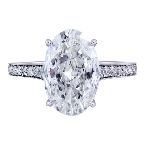 Perfect 4 Carat Gia Certified Oval Diamonds Platinum Engagement Ring