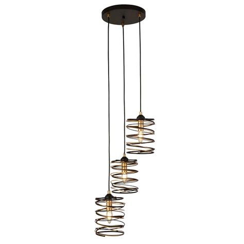 Spring Black And Gold Teired Cluster Pendant 85583 3bgo The Lighting