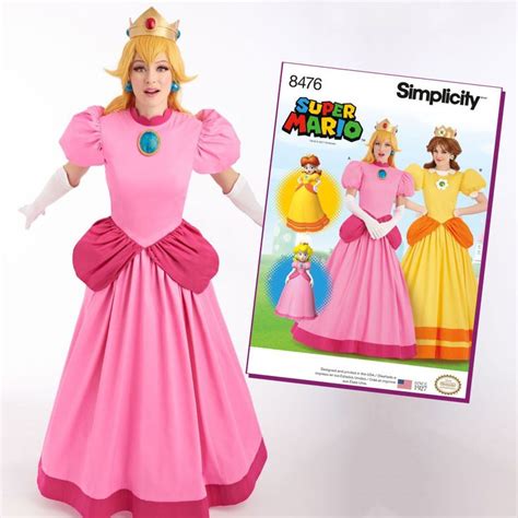Simplicity Sewing Pattern S8476 Misses Super Mario Princess Peach Daisy Costumes  Weaverdee