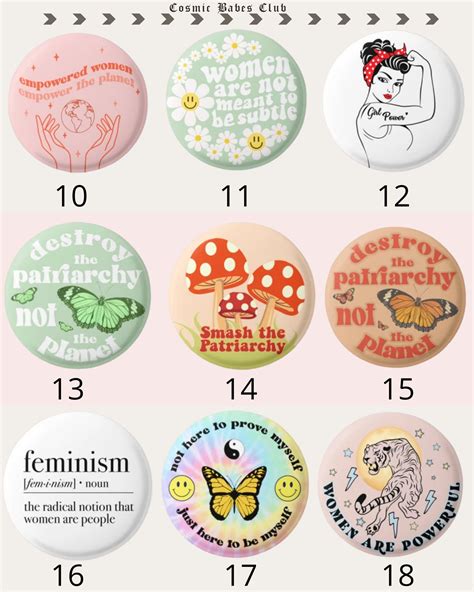 Womens Empowerment Buttons Feminist Pin Feminist Pin Button Etsy