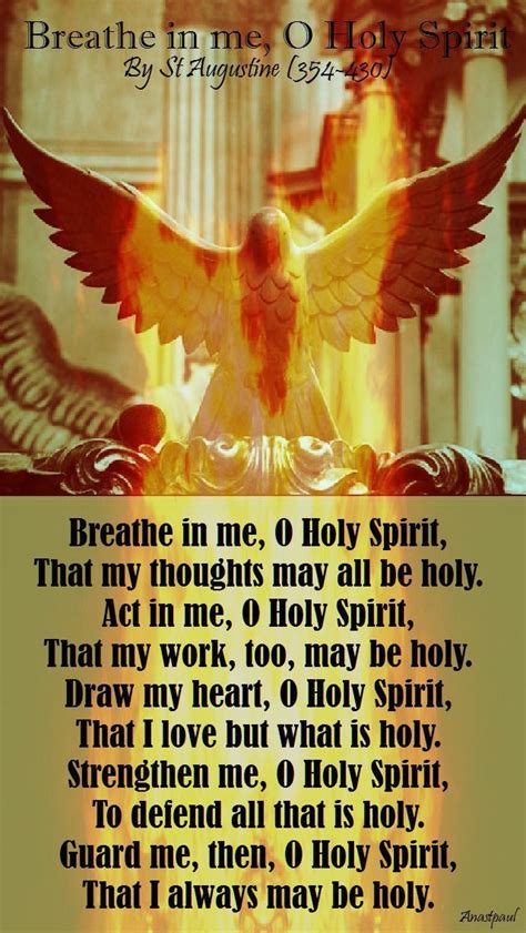 Breathe In Me O Holy Spirit By St Augustine 354 450 Father And Doctor