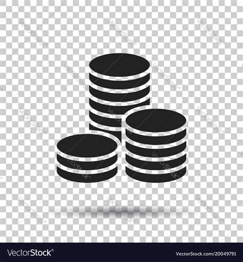 Coins Stack Money Stacked Coins Icon In Flat Vector Image
