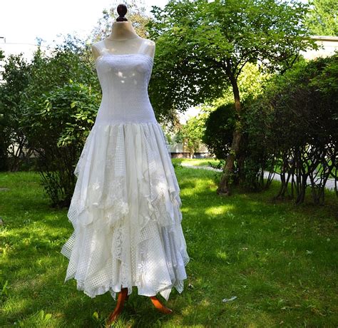 On your big day it's your chance to shine, and if a fairytale is what you dream of, then that's what you shall have! Upcycled Wedding Dress Fairy Tattered Romantic Dress By ...