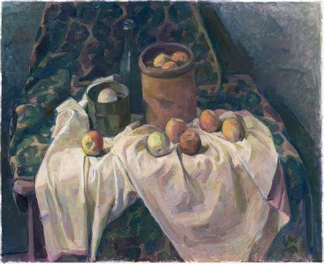 Wilbur Niewald Still Life With Apples And Clay Pot