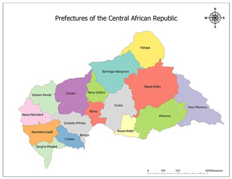 Prefectures Of The Central African Republic Mappr