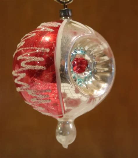 Vintage Blown Mercury Glass Double Indent Drop Christmas Ornament West Germany Picclick