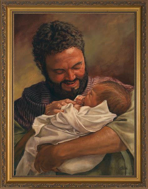 St. Joseph Holding Jesus By Jason Jenicke Framed Art - Nelson Gifts