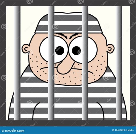 Cartoon Prisoner Behind Bar Cartoondealer Com