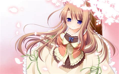 Image Anime Girl With Brown Hair And Blue Eyes 600x375