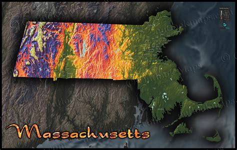 Black And White Political Map Of Massachusetts