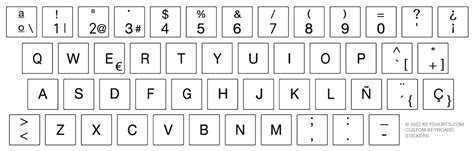 Spanish Keyboard Stickers Keyshorts
