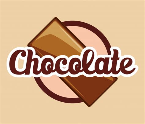 Emblema De Chocolate Con Icono De La Barra De Chocolate Sobre Fondo