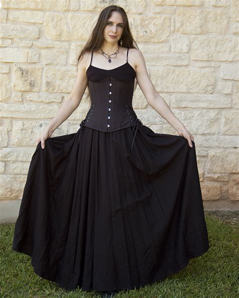 Black Linen Renaissance Long Skirt Faire Treasures