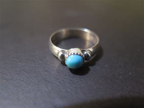 New Navajo Native American Sterling Silver Turquoise Ring Size 8 5 JY