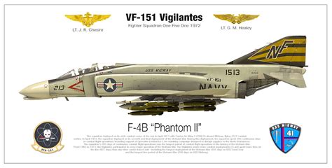 F 4b Phantom Ii Vf 151 Vigilantes Uss Midway 1971 Fighter Jets