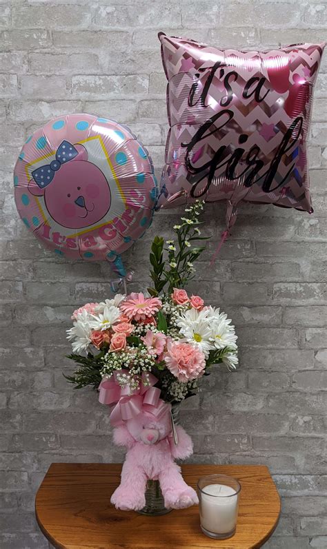 Free delivery is available when your gift is > $100 and you order online. New Baby Gift FG211G in Bensalem, PA | Flower Girl Florist