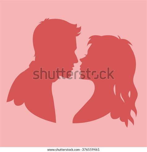 Kissing Couple Love Silhouette Vector Illustration Stock Vector Royalty Free 376559461